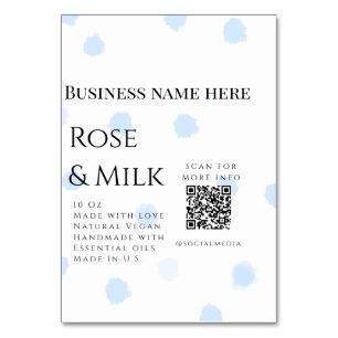 Rose milk handmade soap business QR code add detai Table Number