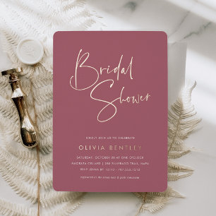 Rose   Modern Minimalist Script Bridal Shower