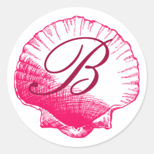 Rose Monogrammed Sea Shell Sticker