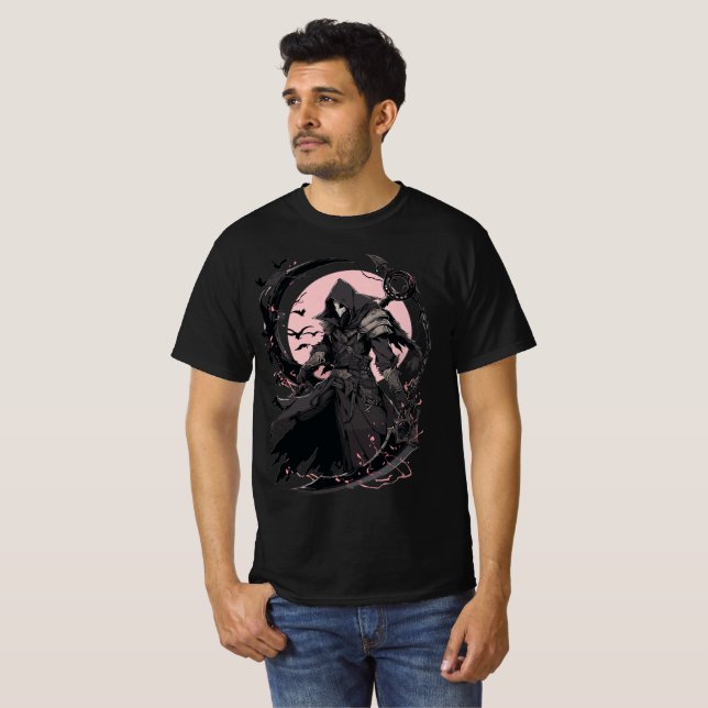  Rose Moon Grim Reaper, Death Himself T-Shirt (Front Full)