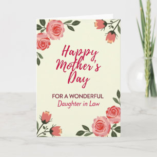 Rose Mothers Day Daughter In Law Card
