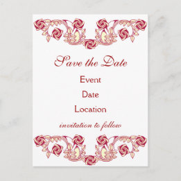 Rose Motif Announcement Postcard