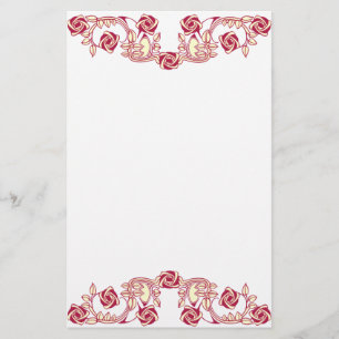 Rose Motif Stationery