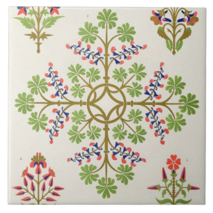 Rose motif wallpaper design, printed by M. & N. Ha Tile