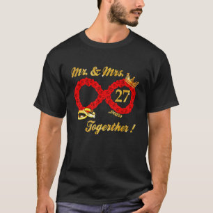 Rose Mr Mrs Infinite Love Together Married Couple  T-Shirt