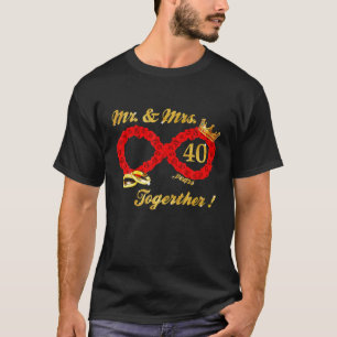Rose Mr Mrs Infinite Love Together Married Couple T-Shirt
