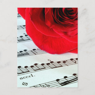 Rose & Music -Music Lover Postcard