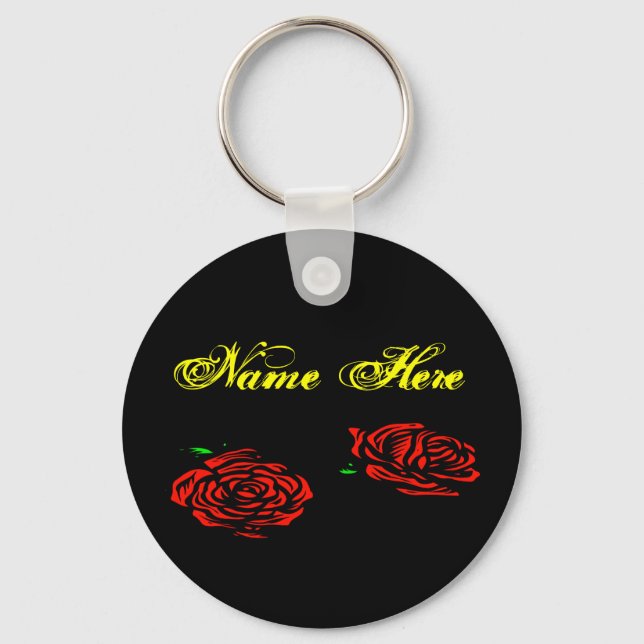 Rose Name Here Keychain (Front)