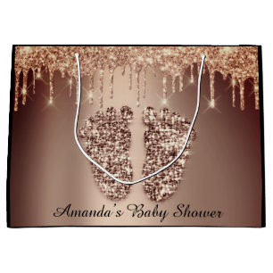 Rose New Baby Shower Feet Boy Girl Name Large  Gift Bag