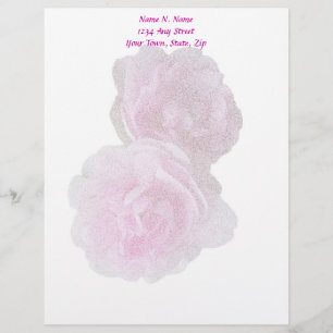 Rose New Guinea Impatiens Letterhead Stationery