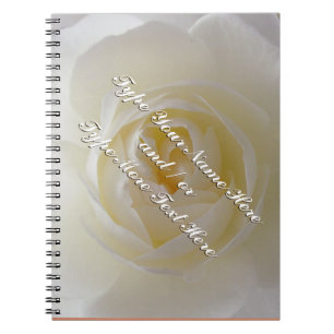 Rose Notebook Personalise Romantic White Rose Book