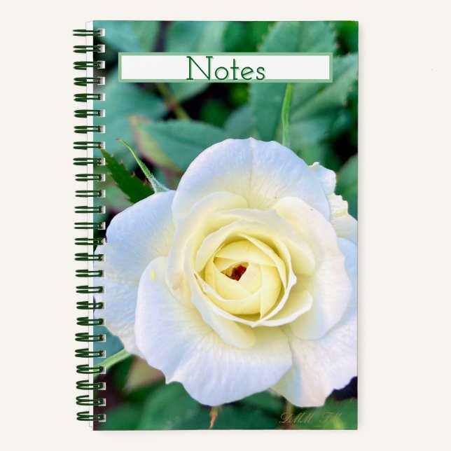 Rose notebook that can also be a journal.  (Front)