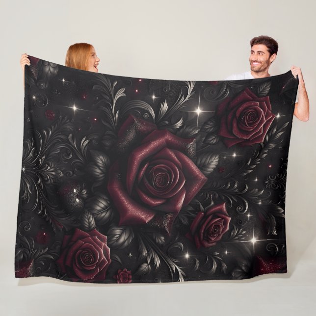 Rose Of Darkness 60x80 Fleece Blanket (In Situ)