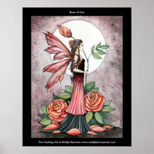 Rose of Fire Fairy Poster by Molly Harrison