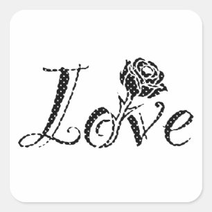 Rose of love square sticker