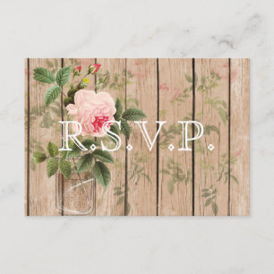 Rose of Orleans Ecru Wedding RSVP Card
