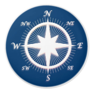 Rose of Winds Nautical Compass Custom Ceramic Knob