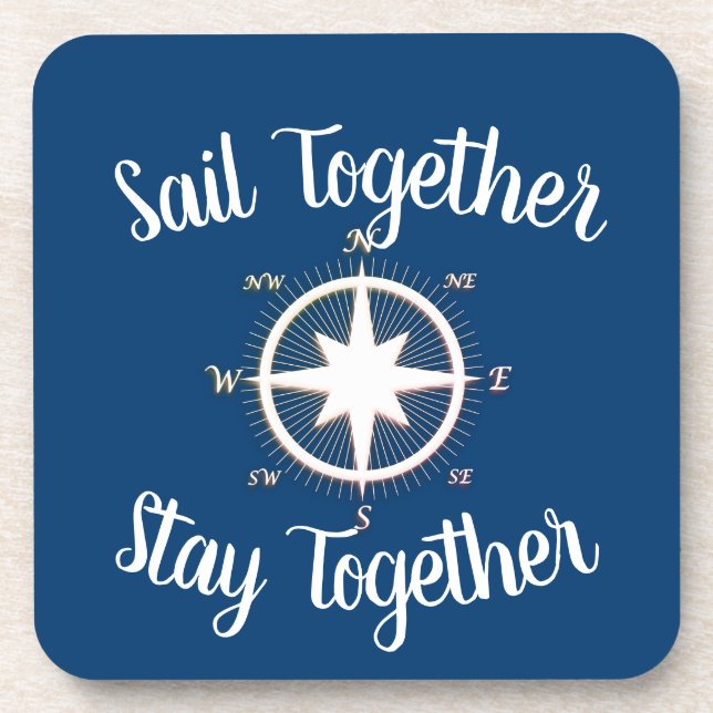Rose of Winds Nautical Compass Custom Coaster (Front)