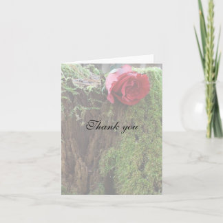 Rose on a stump thank you card