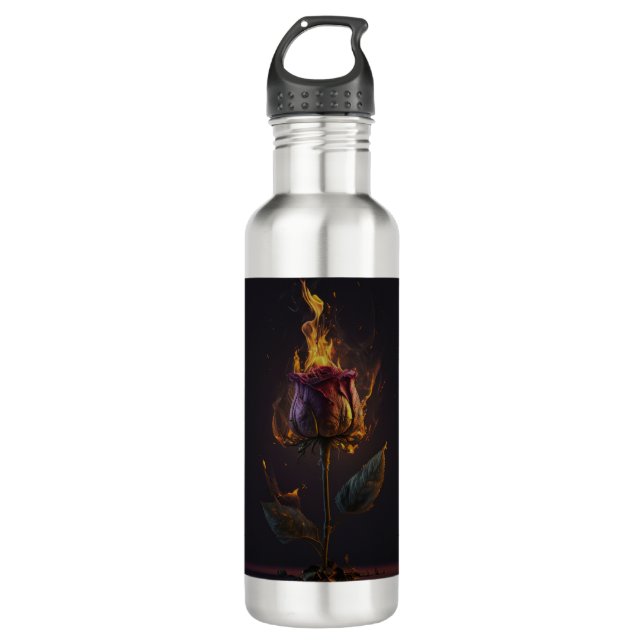 rose on fire 710 ml water bottle (Front)