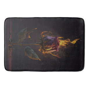 rose on fire bath mat