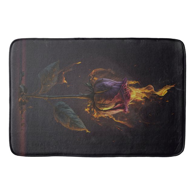 rose on fire bath mat (Front)