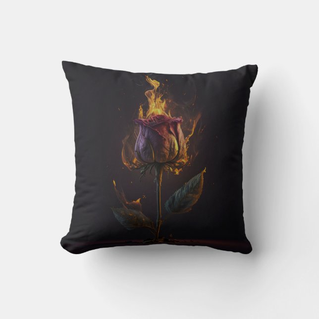 rose on fire cushion (Front)