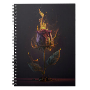 rose on fire notebook