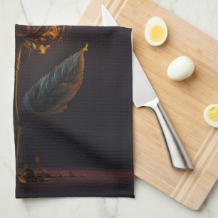 rose on fire tea towel