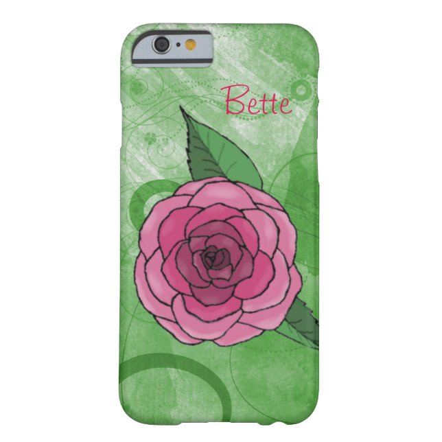 Rose On Green iPhone 6 Case (Back)