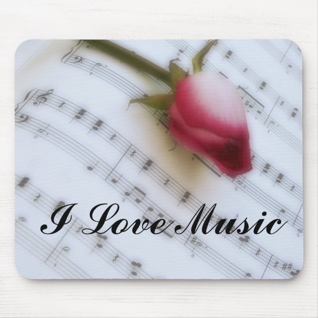 Rose On Music Sheet Mousepad (Front)