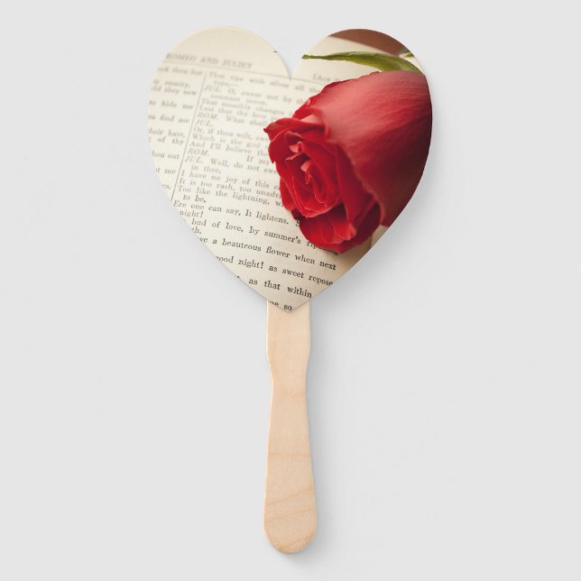 Rose on Shakespeare Hand Fan (Front)
