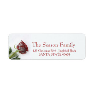 rose on snow Holiday Address Label Return Address Label
