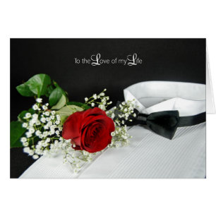 rose on tuxedo shirt romance