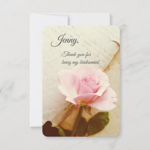 Rose on vintage book pages card