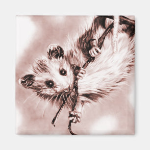 Rose Opossum Magnet