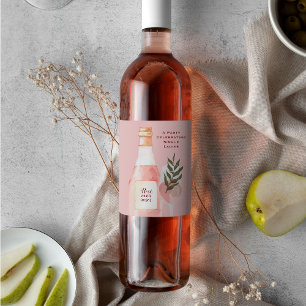 Rosé over Roses Pink Wine Valentine's Day Party  Label