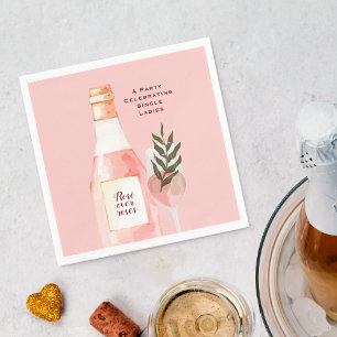 Rosé over Roses Valentine's Day Party Pink Napkin