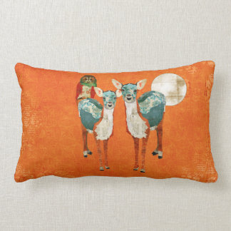 Rose Owl & Azure Deer Moonlight Mojo Pillow
