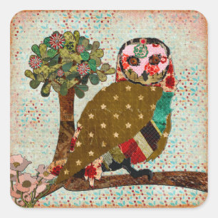 Rose Owl Floral  Sticker