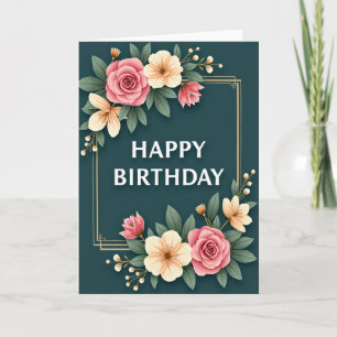 Rose Pastel Birthday Card
