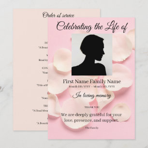 Rose patels pink order of service invitation