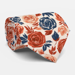 Rose Pattern Boyfriend Fall Wedding Tie