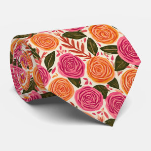 Rose Pattern Boyfriend Fall Wedding Tie