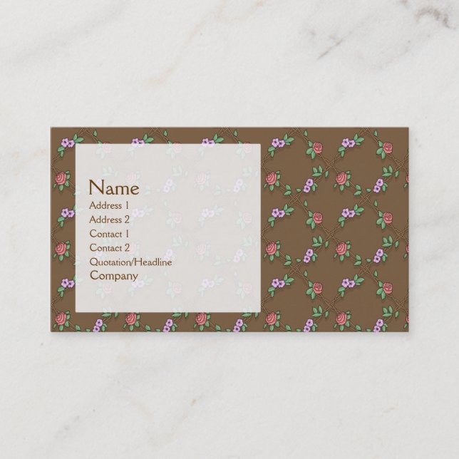 Rose Pattern Business Card (Front)