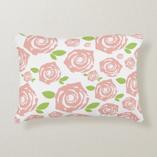 rose pattern decorative cushion (Front)