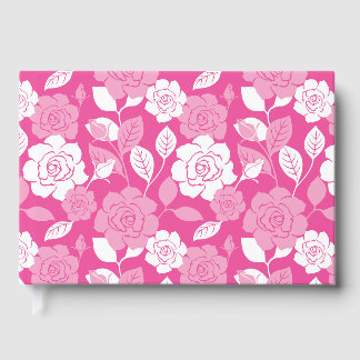 ROSE PATTERN IN PINK GUEST BOOK