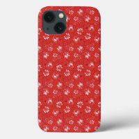 Rose pattern in red