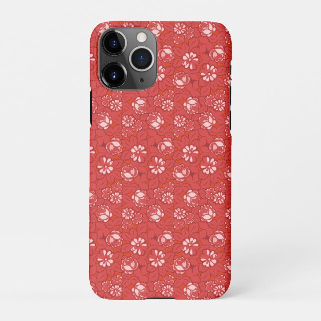Rose pattern in red iPhone case (Back)