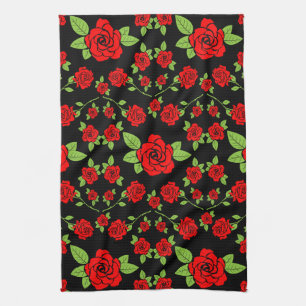Rose Pattern Kitchen Gifts Tea Towel
